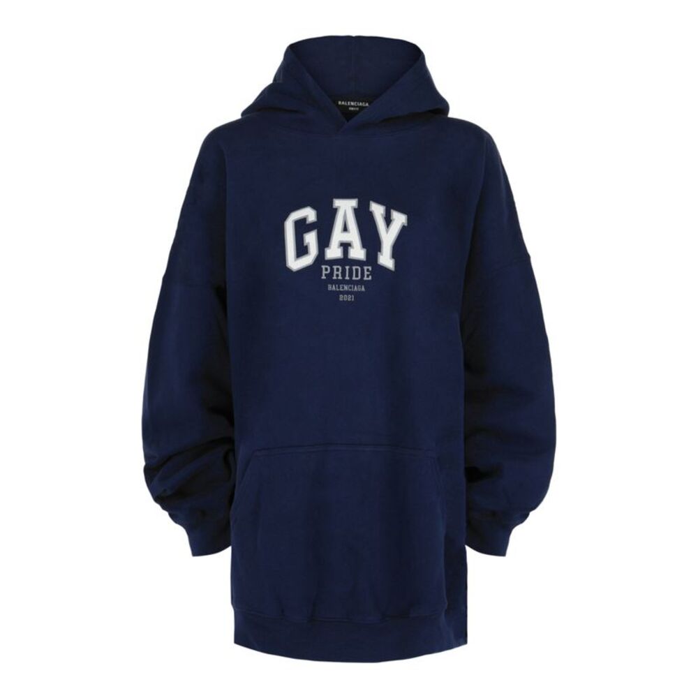 Balenciaga Pride Oversized Hoodie Navy Womens